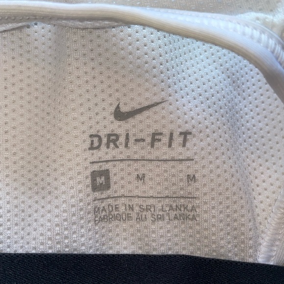 Nike sports bra women’s M medium dri fit mesh white classic logo gym workout bra - Picture 7 of 7